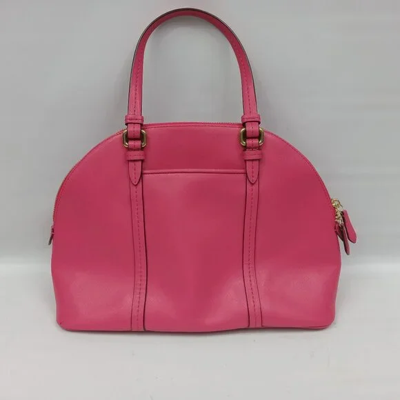 Coach Peyton Leather Cora Domed Satchel Bag M1381-F25671 - Picture 3 of 11